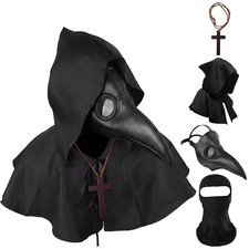 HAOSUN Halloween Plague Doctor Mask Scary Costumes for Adult Men Teen