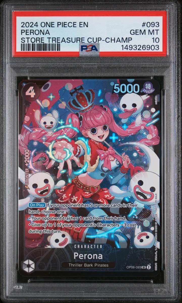 2024 ONE PIECE JP ペローナ #093 GEM MT 2024 One Piece Promos Perona Store Treasure Cup-Champ PSA 10 #093