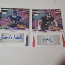 SAGE Autograph Football Trading Card Lot - Xander Mueller, Ethan Barr, 2 Cards