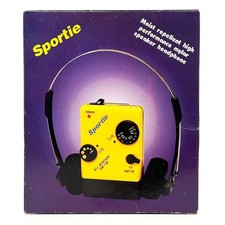 Sportie AM/FM All Weather Water-Repellent Radio  Headphones Vintage