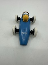 Vintage Blue Wood Toy BRIO 5 1/4" Race Car - Made in Sweden