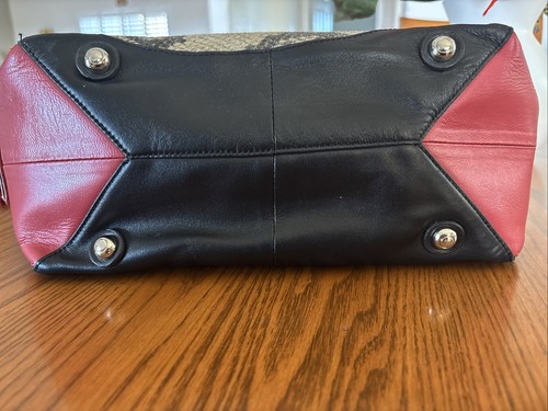 Sharif Tasche rot & schwarz Schlangenleder Muster XL Echtleder Quasten 17x14 - Bild 7 von 12