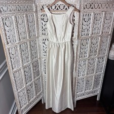 Alfred Sung Champagne Sleeveless Square Neck Formal Floor Length Dress size 00
