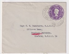 Military Mail QE2 3d Embossed 1962 Cover FPO 989 Laarbruch Germany to Krefeld