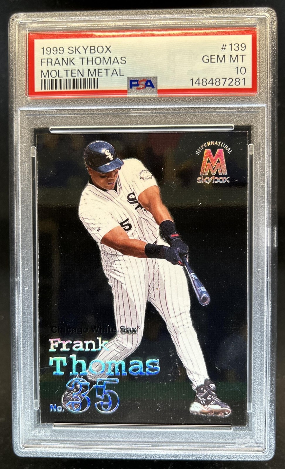 1999 Skybox Molten Metal Frank Thomas #139 White Sox PSA 10 GEM MINT view 1