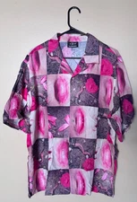 Pleasures Wormy Lips button down shirt Genesis P-Orridge Psychic TV size large