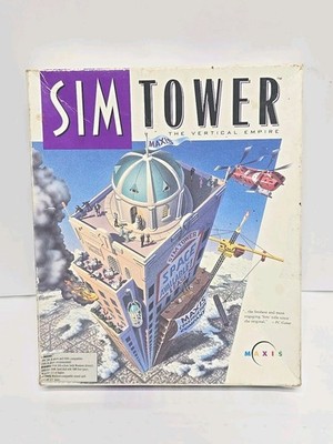 Sim Tower 3.5 disc Version Maxis 1994 PC/IBM Game Big Box The Vertical Empire