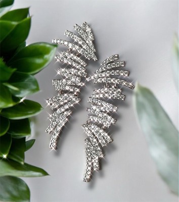 Chandelier Earrings White Gold Plated Made W Swarovski Crystal Bridal Jewelry