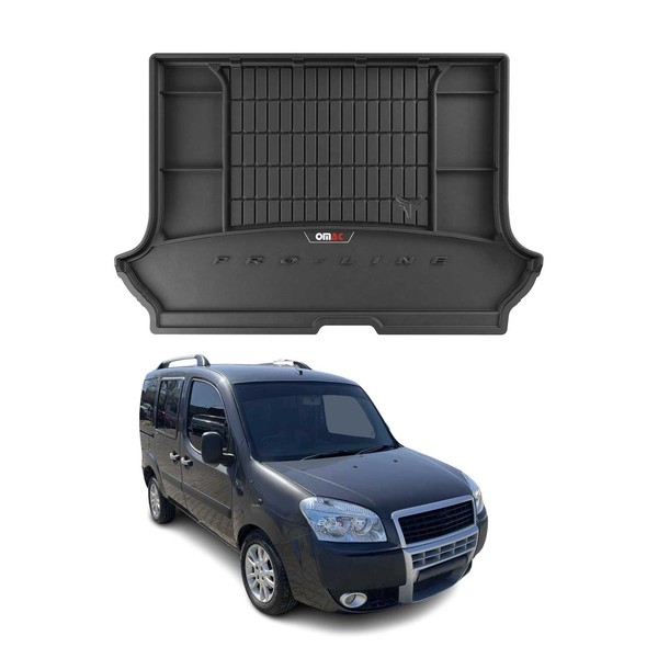 Kofferraumwanne Laderaumwanne FüR Fiat Doblo I 2000-2010 Premium TPE Schwarz-image