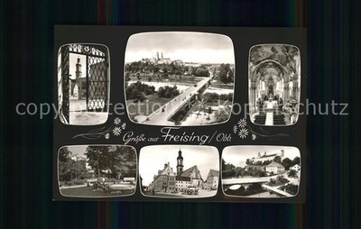 Freising Upper Bavaria Domberg Isar Bridge Market Square Parks Isar Bridge Domki