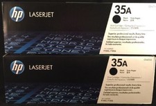 2 Genuine Factory Sealed Original HP 35A Toners Black Boxes CB435A