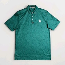 Bad Birdie Polo Shirt Mens Medium Green Abstract Short Sleeve Golf Stretch