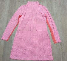 Cabana Life Women's Medium Amelia Mini Sport Golf Tennis Dress Pink LS NWT