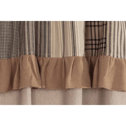 Farmhouse 84"x40" Panel Pair Tan Rod Pocket Patchwork Window Curtains VHC Brands - Picture 4 of 8