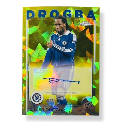 Didier Drogba /75 Auto Gold Topps UCC Chrome 2024/25  Chelsea Autograph No PSA