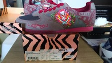 Ed Hardy Shoes Skull Rose Streetwear Burgundy Mens Size 8, Women's Size 10