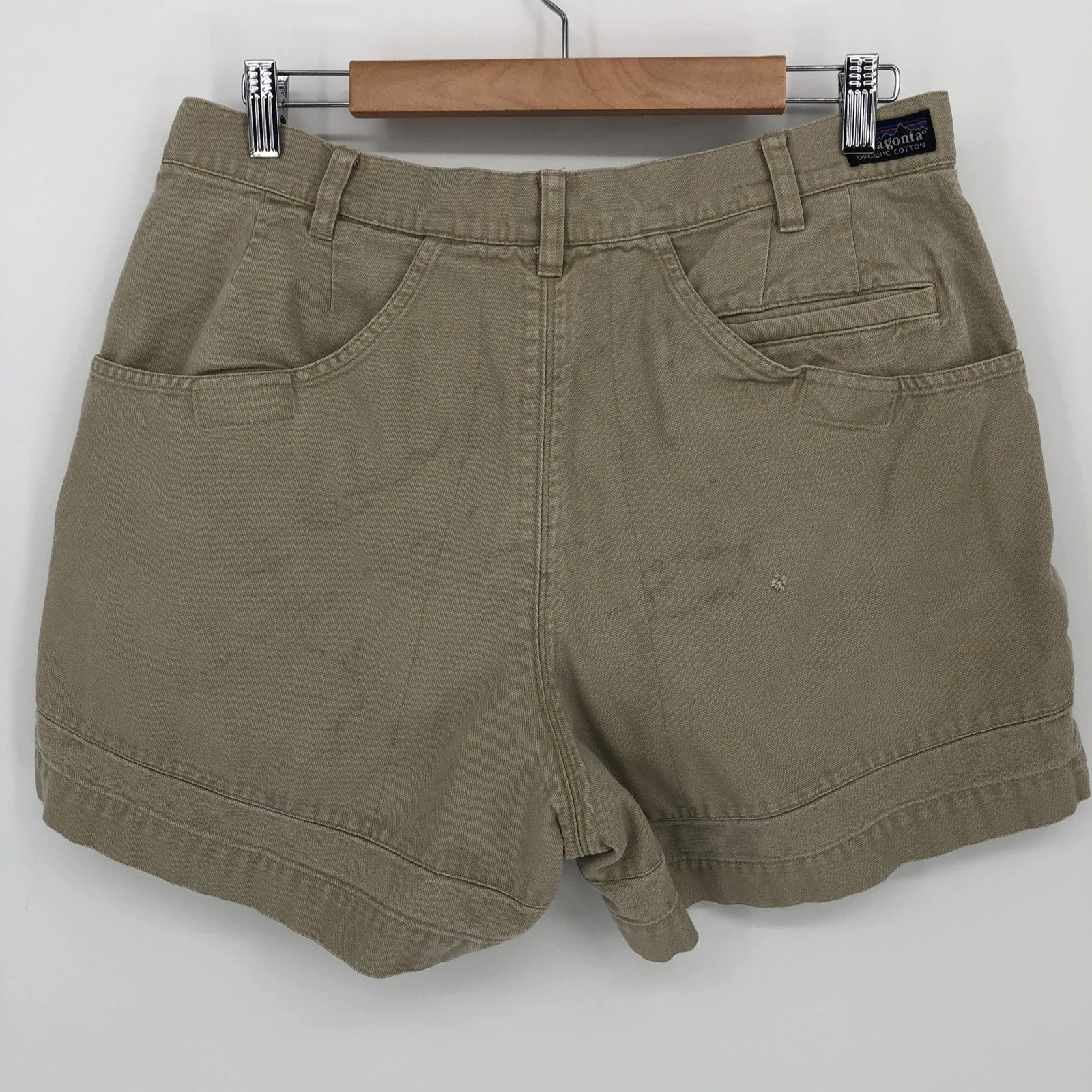 Vintage Patagonia Stand Up Shorts Men 32* Beige Organic Cotton Canvas Hiking Y2K