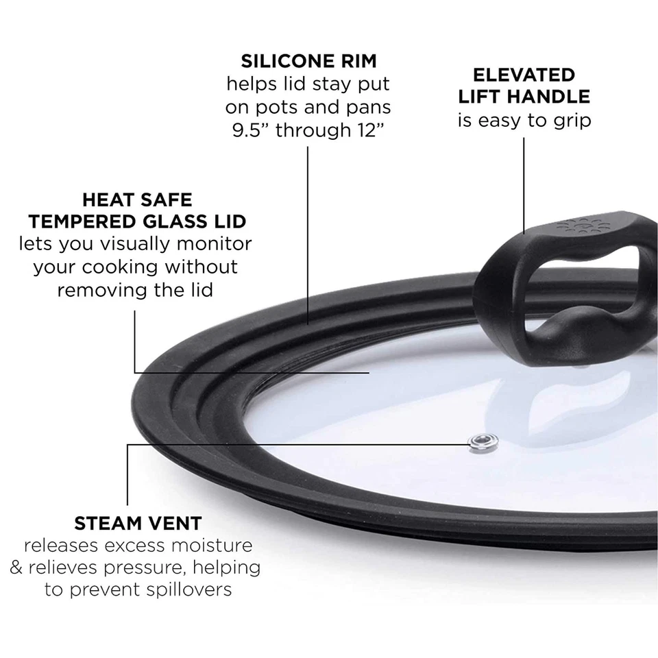 Ecolution Universal Pots, Pans and Skillets Vented Tempered Glass, Fits 9.5 inch - Image 2 of 4