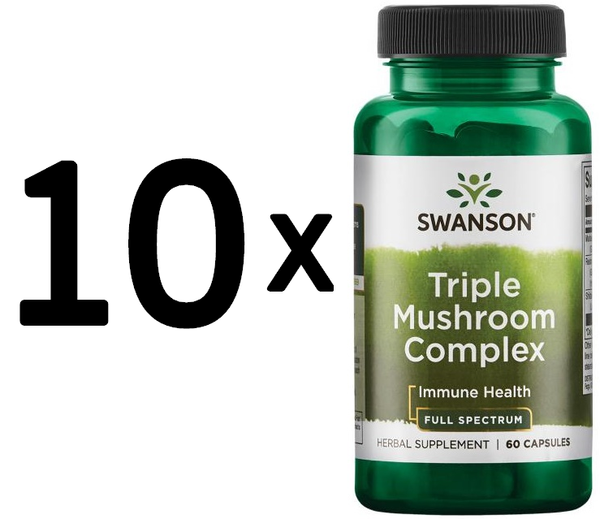10 X Swanson Full Spectrum Triple Mushroom Complex - 60 Caps (199,89 Eur/Kg)-image
