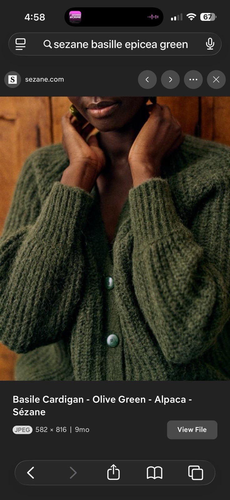 Sézane Basille Cardigan Medium UK10 Epicea Green RRP £130 image 5
