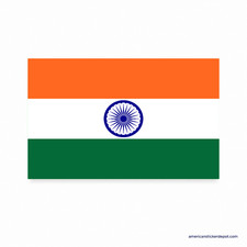 India Flag Sticker Decal Car Bumper Truck Motorcycle Vinyl 5x3 USA Made
