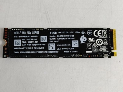 Intel 760p SSDPEKKW512G8 512 GB NVMe 80mm Solid State Drive