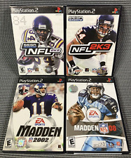 PS2 Playstation 2 Lot of 4 NFL 2K2, 2K3, Madden 2004, 2008, Complete W/ Manuals