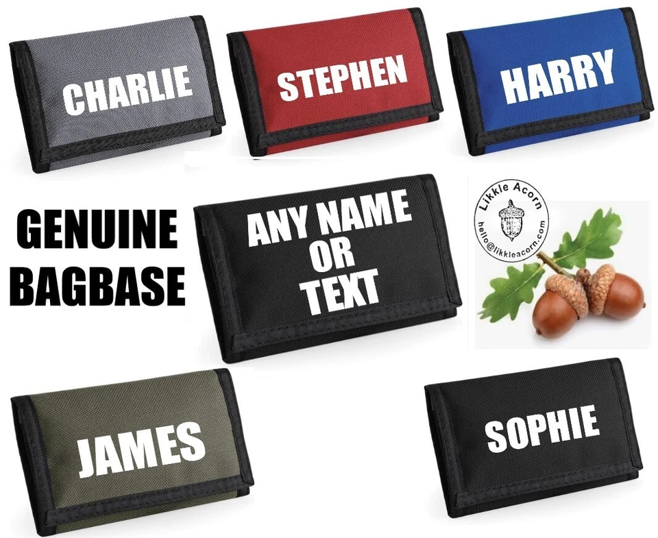Ripper Wallet Personalised Trifold Mens Boys Girls Name, ID WINDOW BAGBASE BG40
