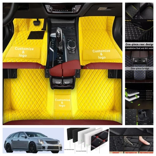 For Cadillac CTS Wagon 2010-2014 Car Floor Mats PU Leather Waterproof Carpets - Imagen 37 de 44