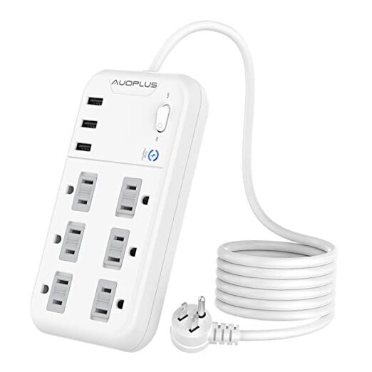 Surge Protector Power Strip - 6 Outlets with 3 USB Ports, 5FT 6AC+3USB
