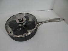 Chefs Poached Egg Pan 4 Cups Nonstick Glass Lid