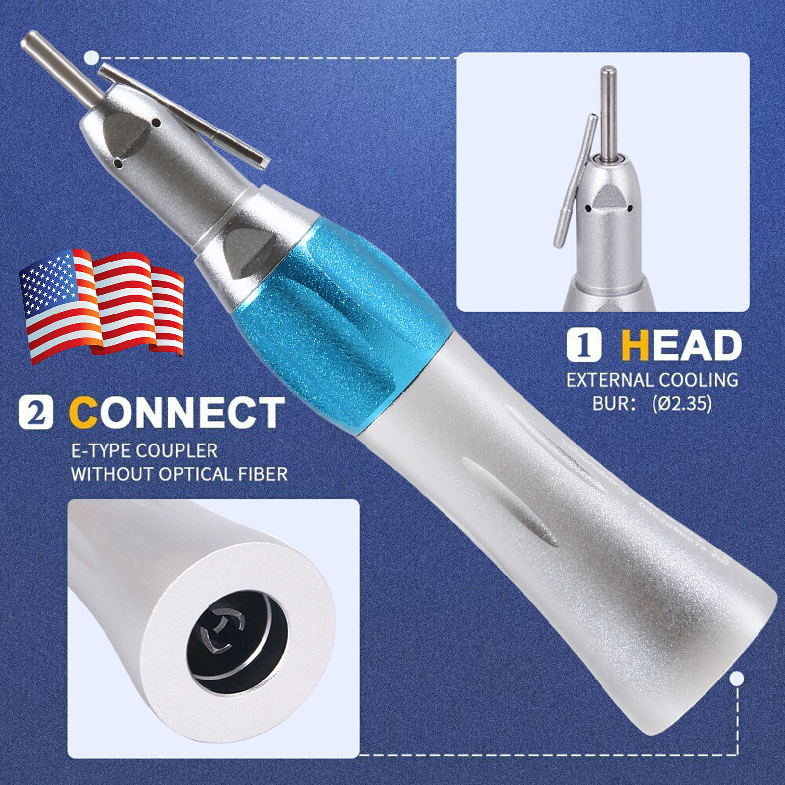 NSK Style Dental 1:1 Straight Handpiece External irrigation Pipe Nosecone E-type