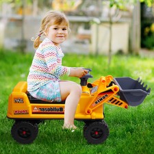 VILOBOS Kids Ride On Car Bulldozer Excavator Digger Scooper Truck Toy W/ Storage