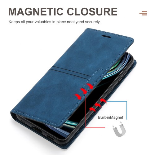 Magnetic Wallet Case Leather Flip Cover for Samsung Galaxy S10e S9+ S8+ S7 Edge - Picture 5 of 22