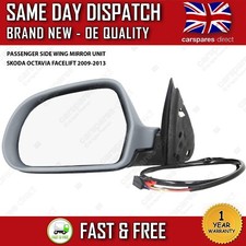 SKODA OCTAVIA 2009-2013 LEFT PASSENGER SIDE COMPLETE DOOR WING MIRROR UNIT