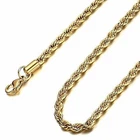 4mm 18K Yellow Gold Plated Twisted Rope chain necklace pendant 16- 34 Inches T4G