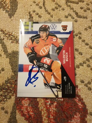 DEL 2021/2022 21/2 signiert Grizzlys Wolfsburg #369 Valentin Busch 