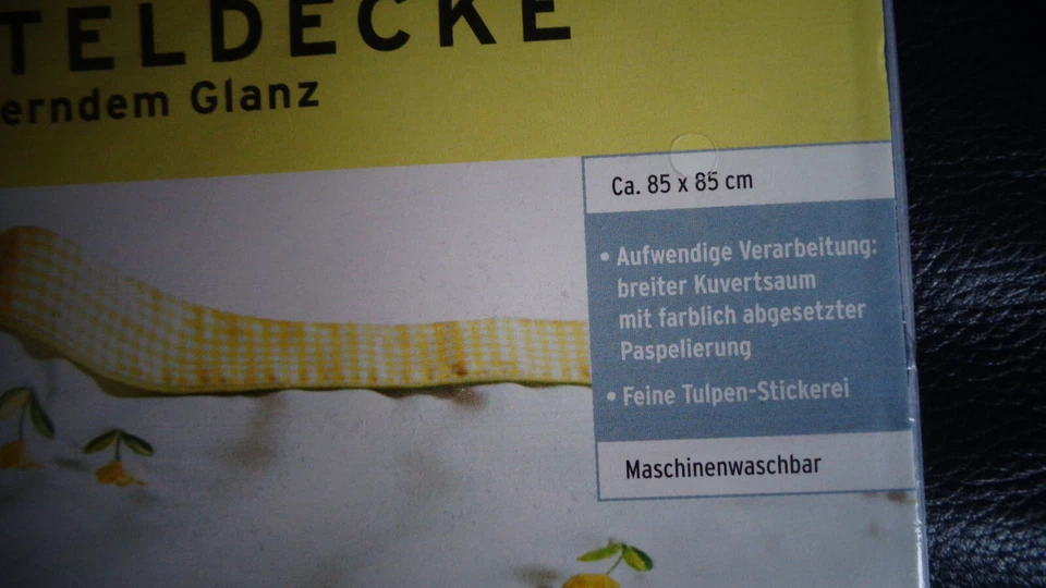 TISCHDECKE "SATIN- MITTELDECKE" TULPENSTICKEREI, OVP - Bild 3 von 3