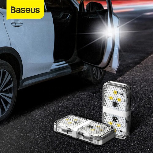 Baseus 2pcs 6 Leds Car Door Open Warning Light Safety Anti Collision Flashing Ebay