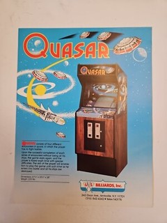 Quasar Arcade Video Game Original FLYER AD Promo Advertising US Billiards 1970's