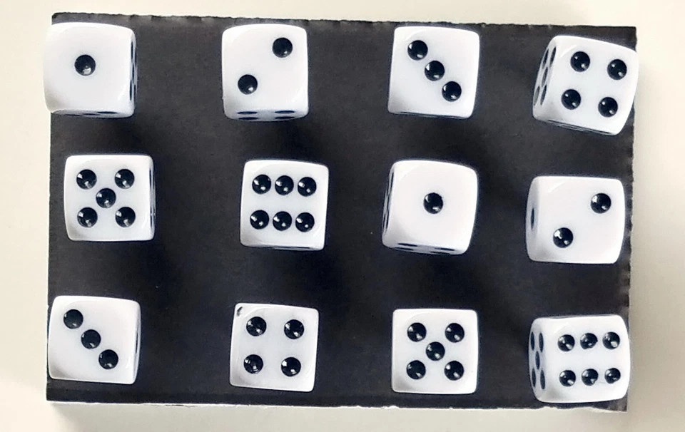 WHITE GAME DICE Push Pin Set - 12pc Handmade Decorative Bulletin Board Office - Image 2 of 3