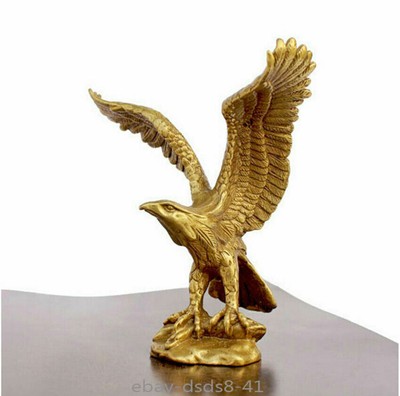 Bronze Brass Eagle Hawk Statue Figurine 4.5 Inch Tall Handmade Decorative Art