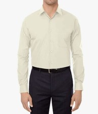 Van Heusen Mens Dress Shirt Regular Fit Wrinkle-free Yellow 17"Neck 36/37 XL NEW
