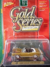 NOS JOHNNY LIGHTING GOLD SERIES 1969 DODGE CORONET R/T - 1:64TH SCALE DIE-CAST 