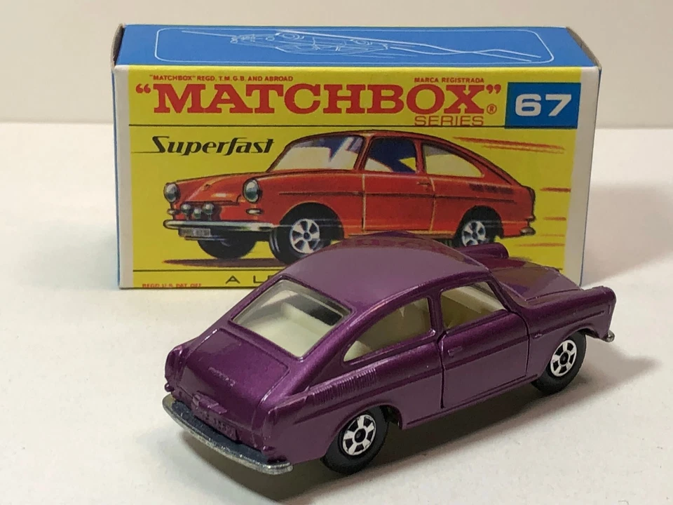 MATCHBOX LESNEY SUPERFAST 67A VOLKSWAGEN 1600TL LIGHT METALLIC PURPLE w/ BOX - Image 2 of 4