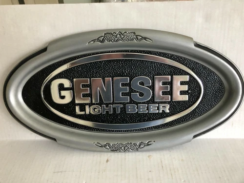Vintage Genesee Light Beer Oval Plastic Tray/Sign 20" X 10.5"-Great for Man Cave