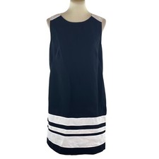 Ann Taylor LOFT Womans Dress Sizs 10 black and White Sleeveless