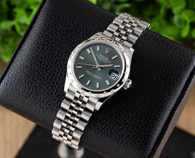 Rolex Datejust 31 Green Dial & Domed Diamond Bezel 278344RBR w/ Box & Papers!!