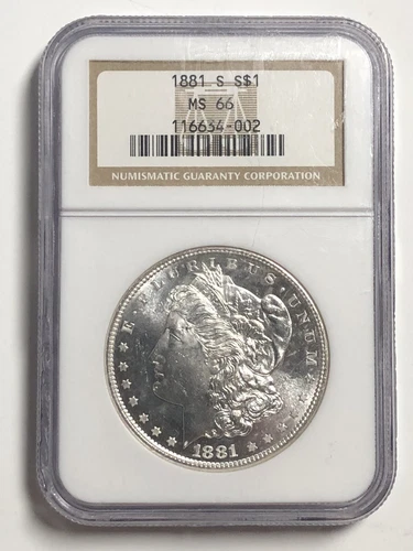 1881 S MORGAN SILVER $1 "NGC MS66" - INCREDIBLE CRISP WHITE LOOKS PROOF LIKE👍👍