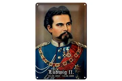 FEMER Blechschild Portrait 20x30 cm Nostalgie König Ludwig II Deko Schild